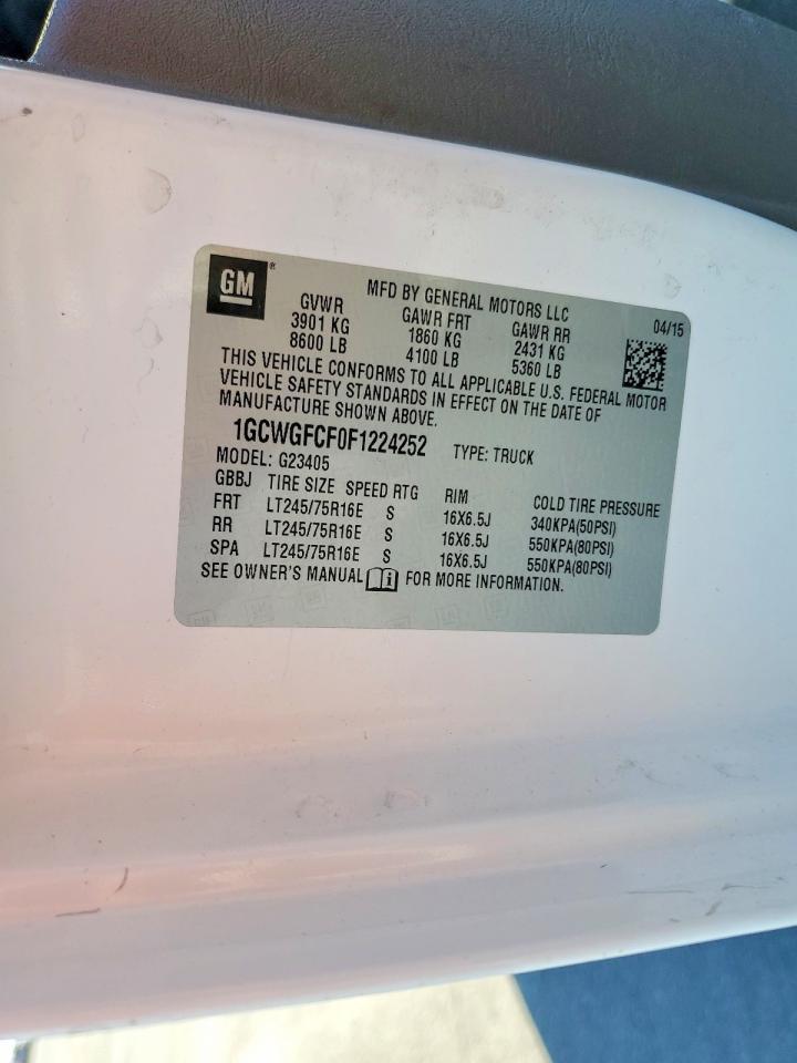 2015 Chev Rolet Express 2500 Cargo Utility / Service Van