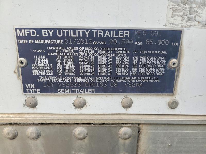 2013 Utility VS2RA Refrigerated Van Trailer