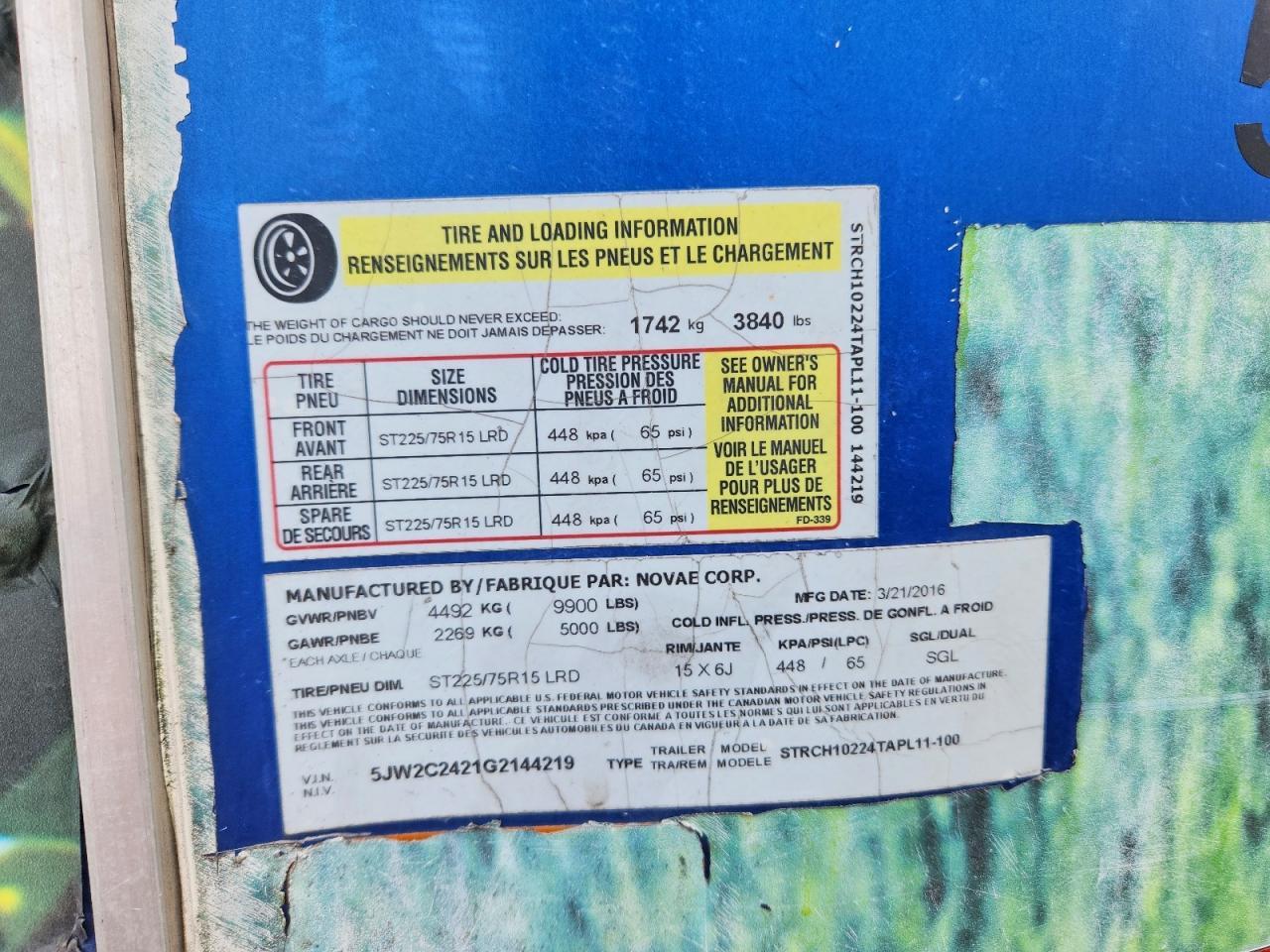 2016 Sure-Trac STRCH10224TAPL11-100 Enclosed Cargo Trailer