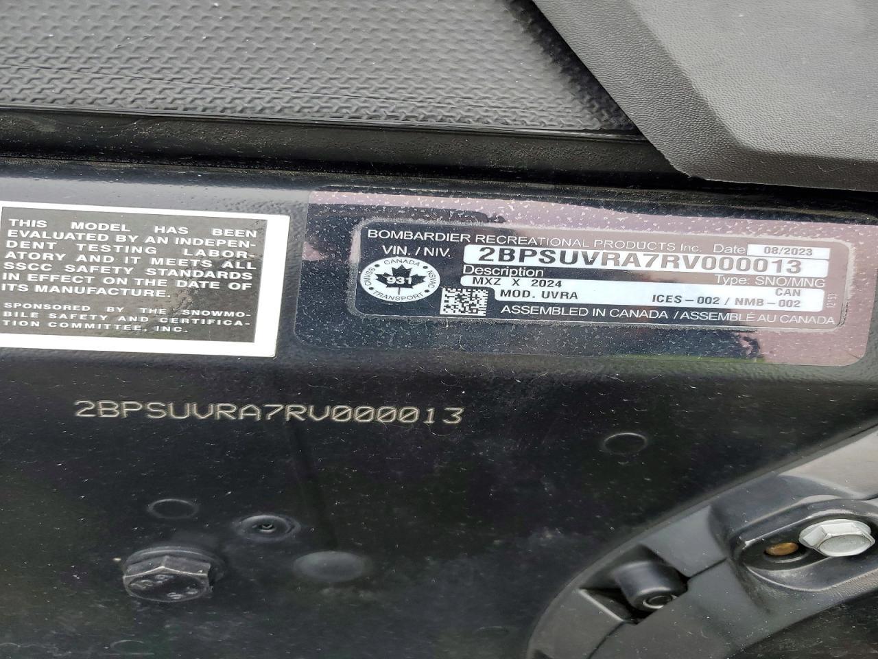 2024 Skidoo MX Z X 600R RER