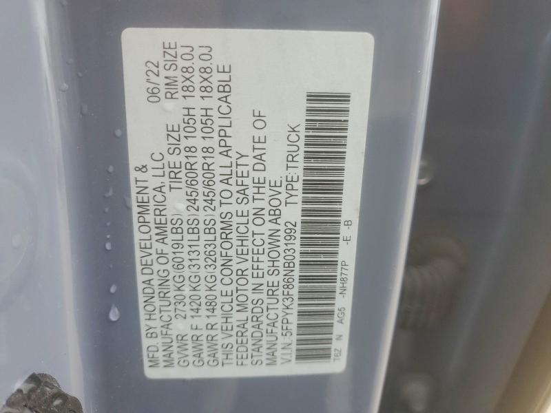 2022 Honda Ridgeline Black Edition