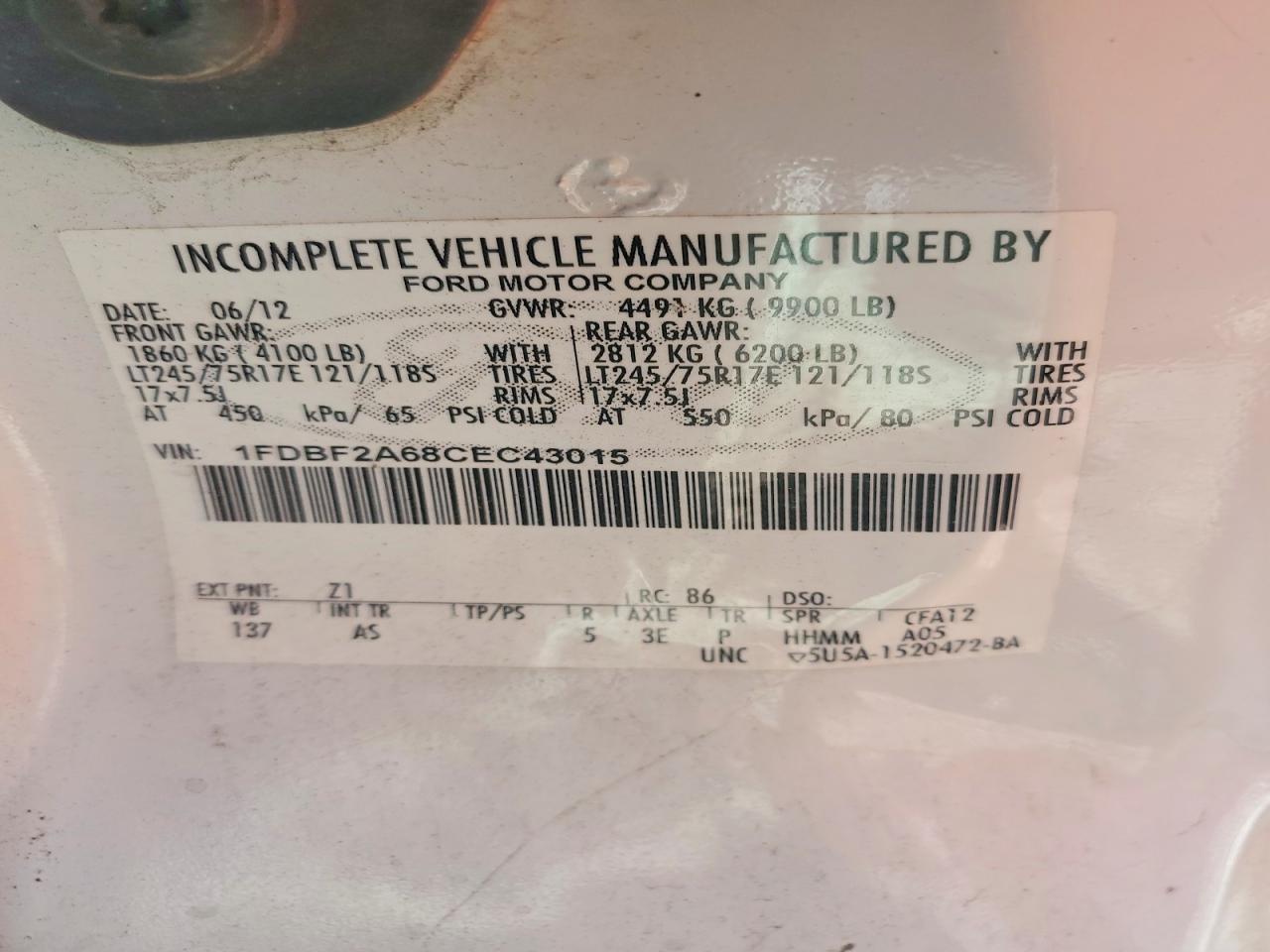 2012 Ford F250 Super Duty Utility / Service Truck