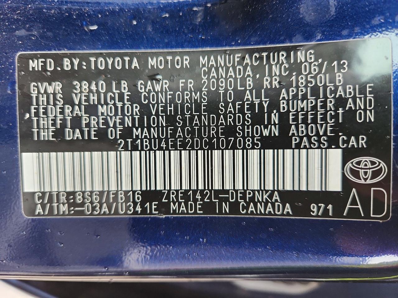 2013 Toyota Corolla le