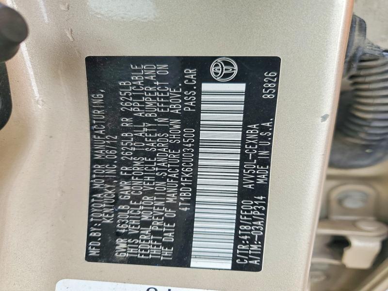 2012 Toyota Camry Hybrid le