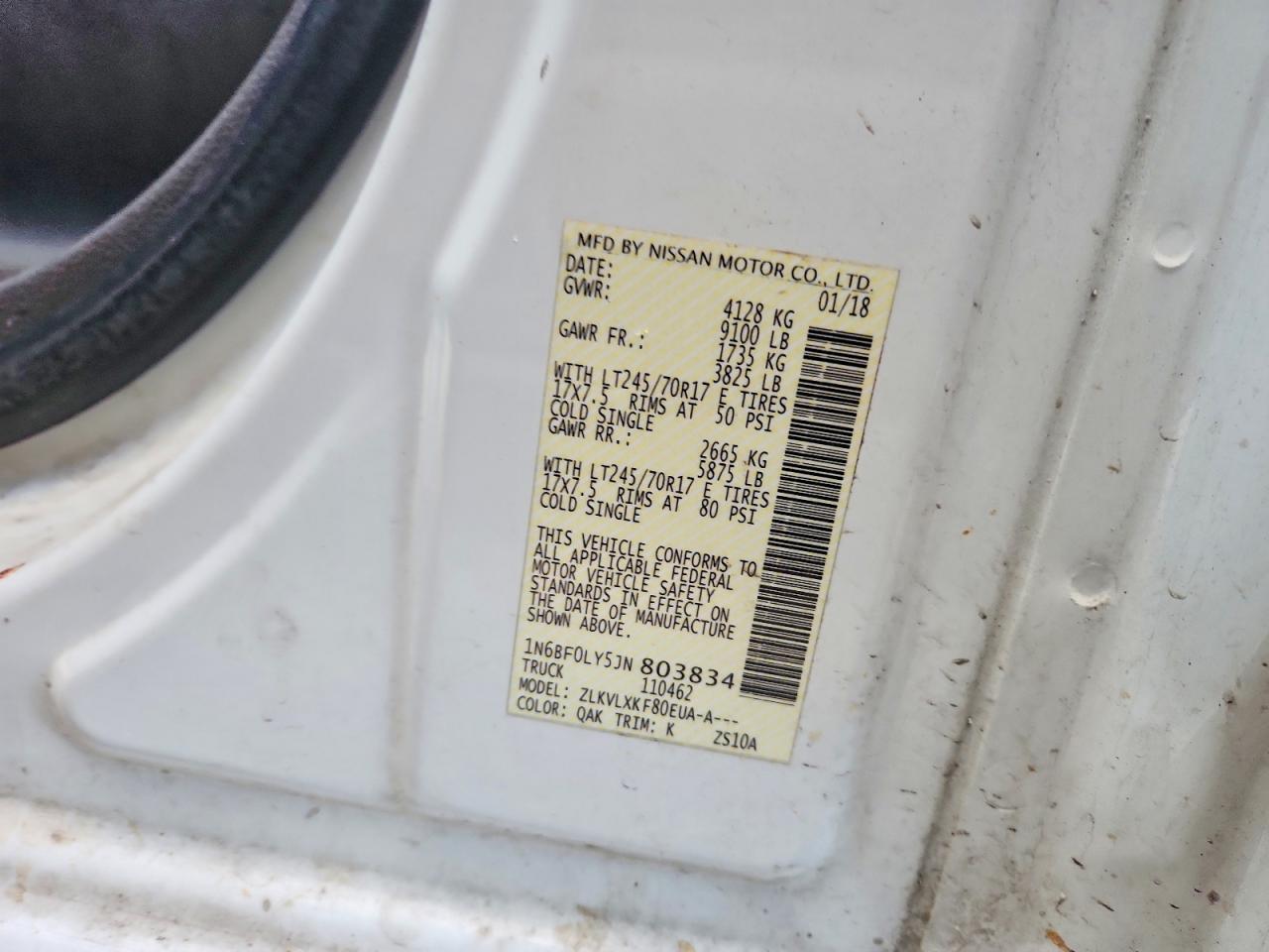 2018 Nissan NV 2500 HD SV