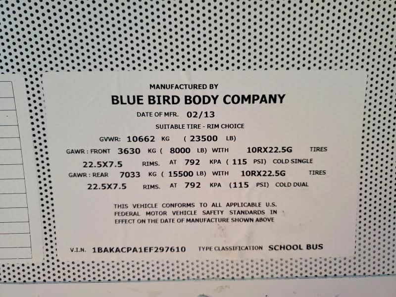 2014 Blubird School Bus / Transit Bus