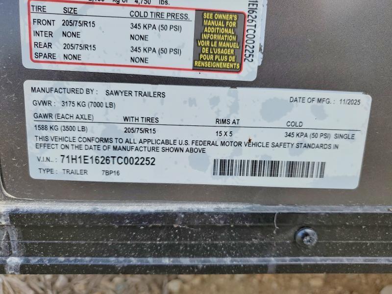 2026 Sawyer 7BP16 Enclosed Cargo Trailer