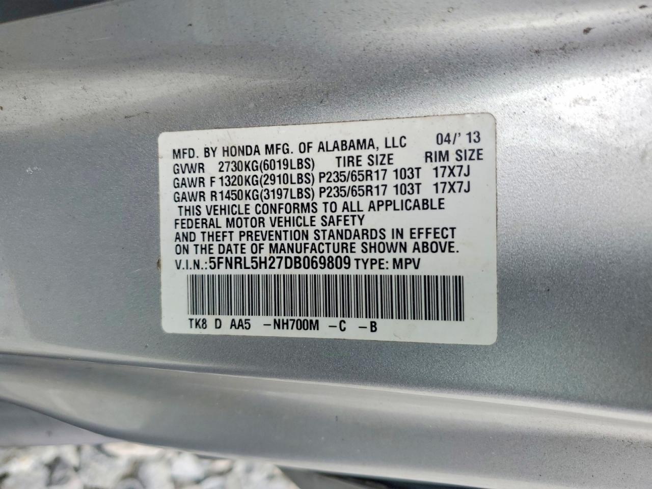 2013 Honda Odyssey lx