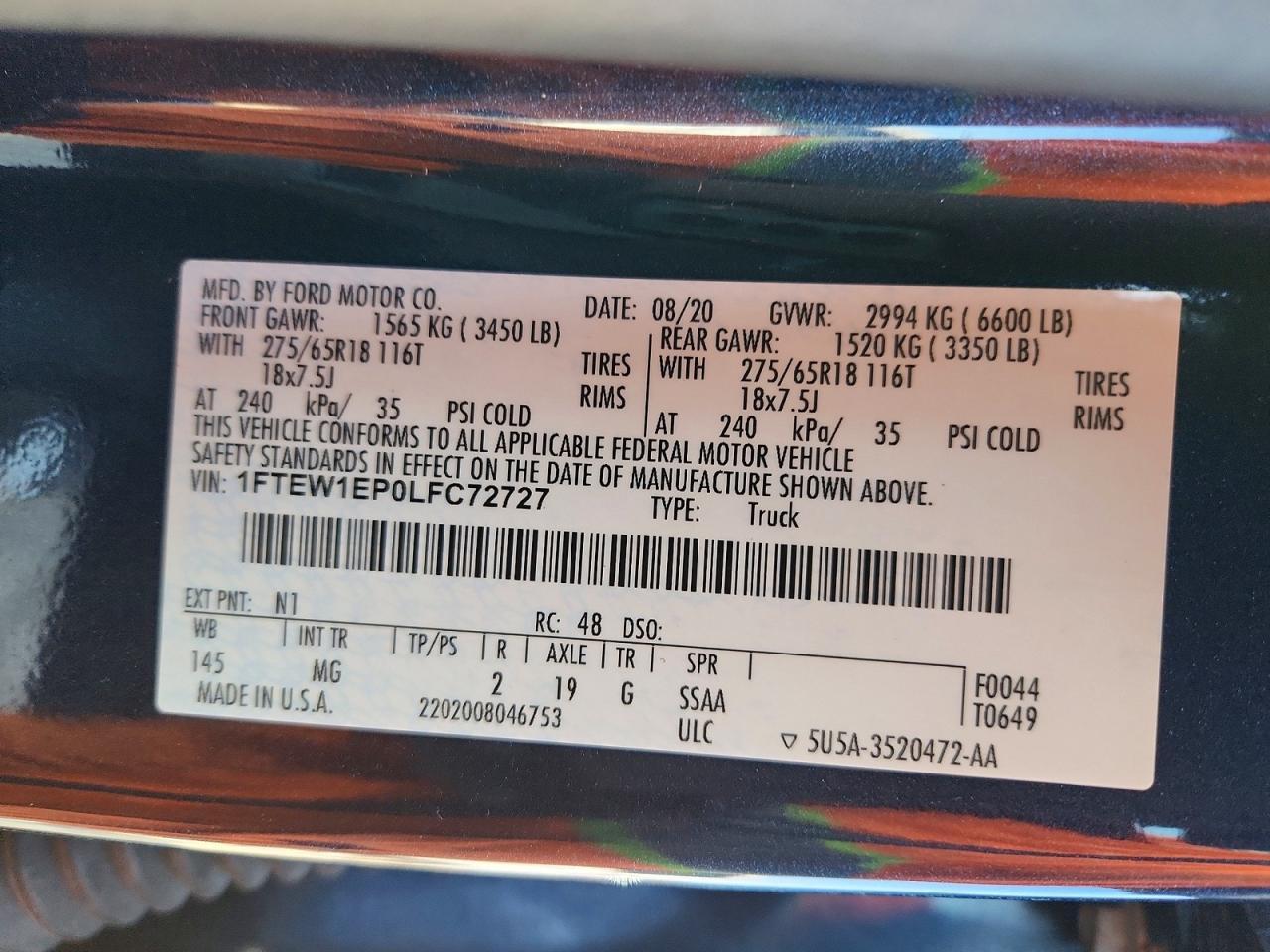 2020 Ford F150 Supercrew