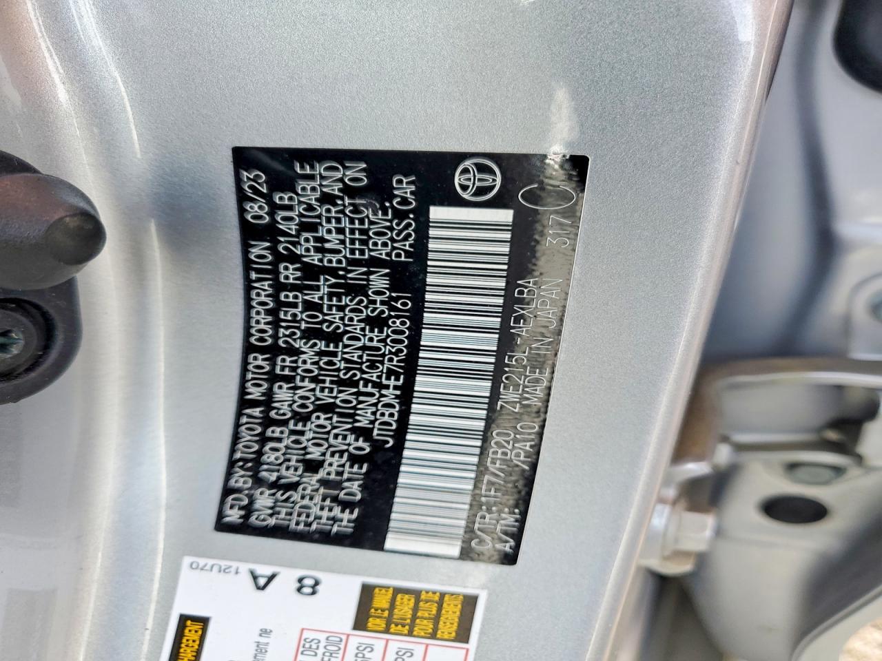 2024 Toyota Corolla Hybrid le