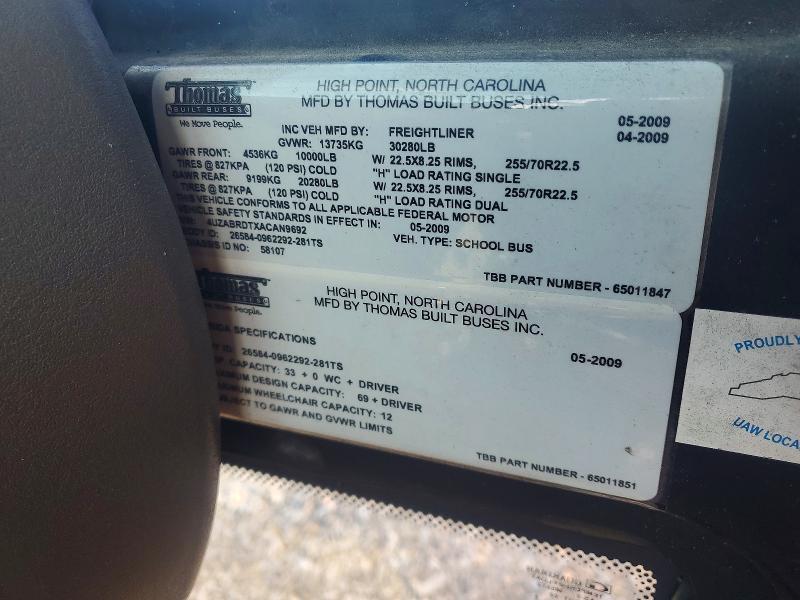 2010 Freightliner 2010 Thomas SAF-T-LINER C2-School Bus