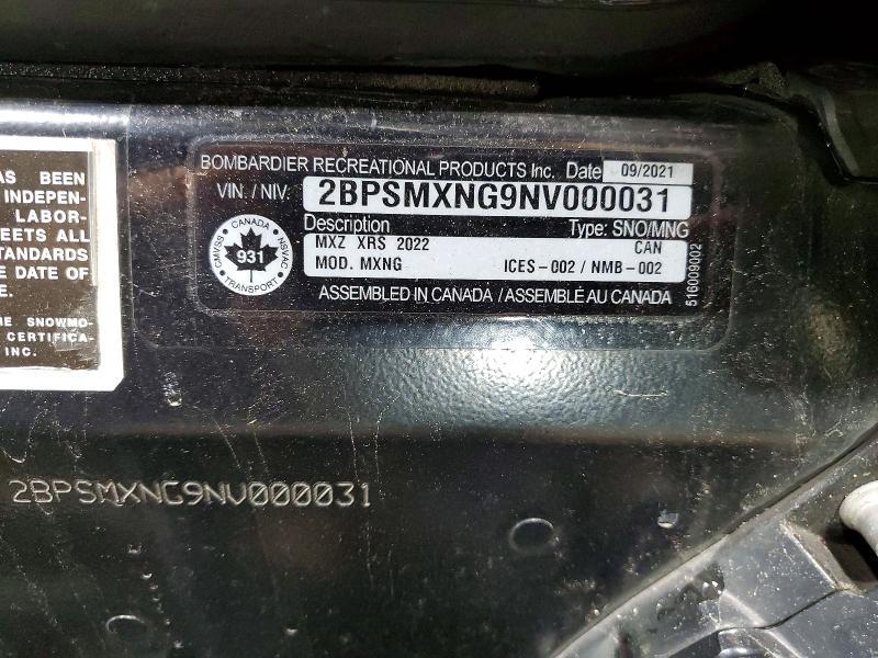 2022 Skidoo Mx z X-rs E-tec 850r