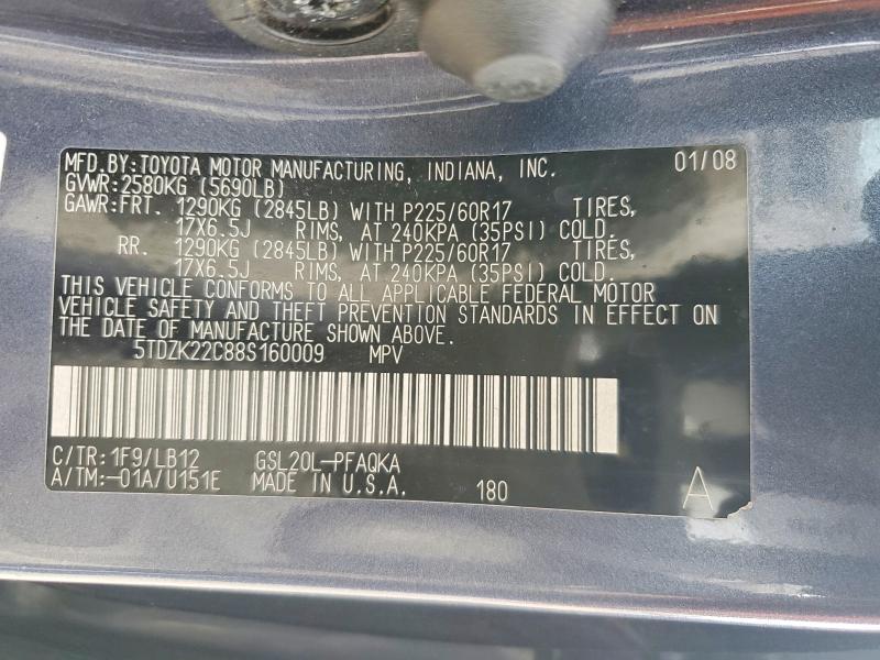 2008 Toyota Sienna xle Limited
