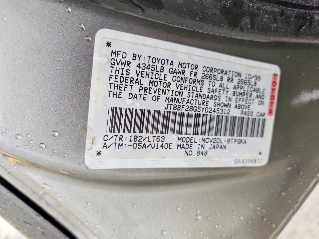 2000 Lexus Es 300 Base
