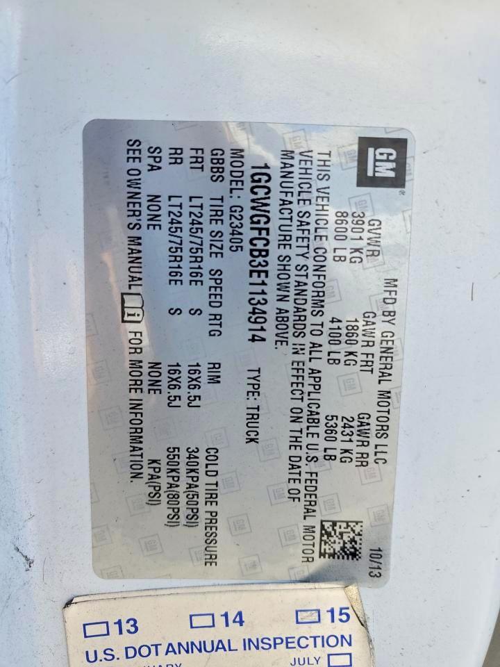 2014 Chev Express G2500 4LT