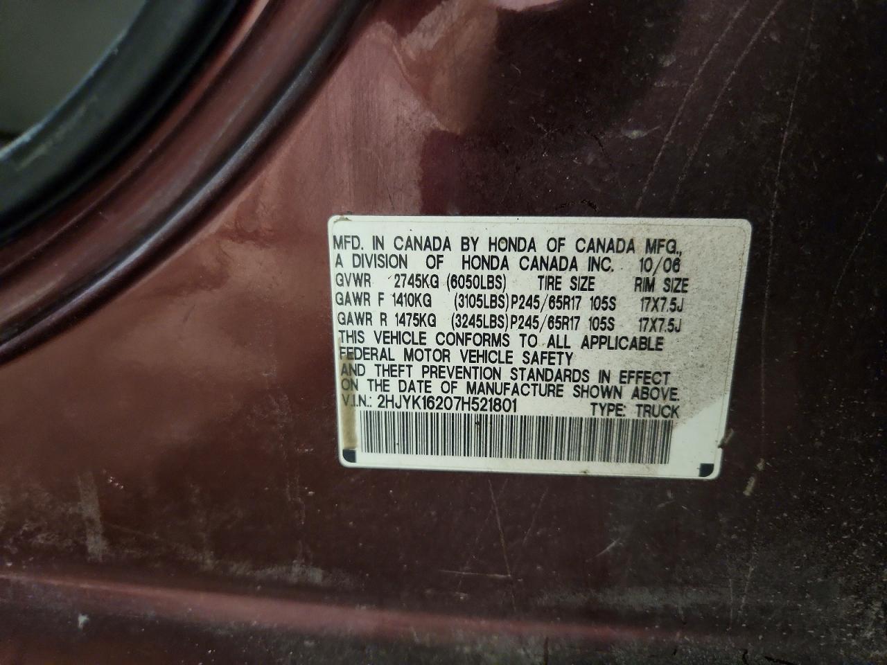 2007 Honda Ridgeline RT