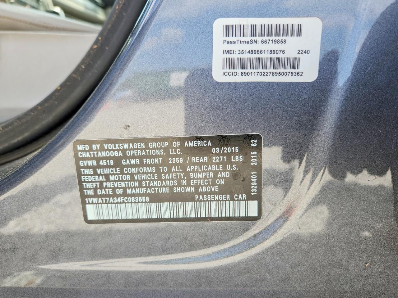 2015 Volkswagen Passat s