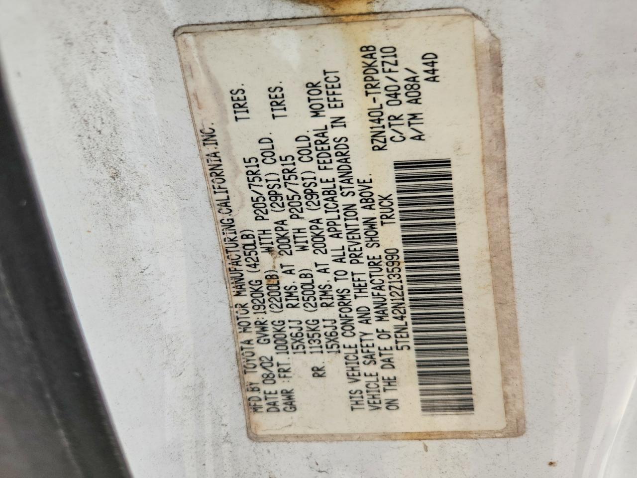 2002 Toyota Tacoma Base