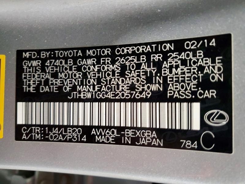 2014 Lexus Es 300h Base