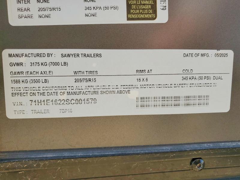 2025 Sawyer 7DP16 Enclosed Cargo Trailer