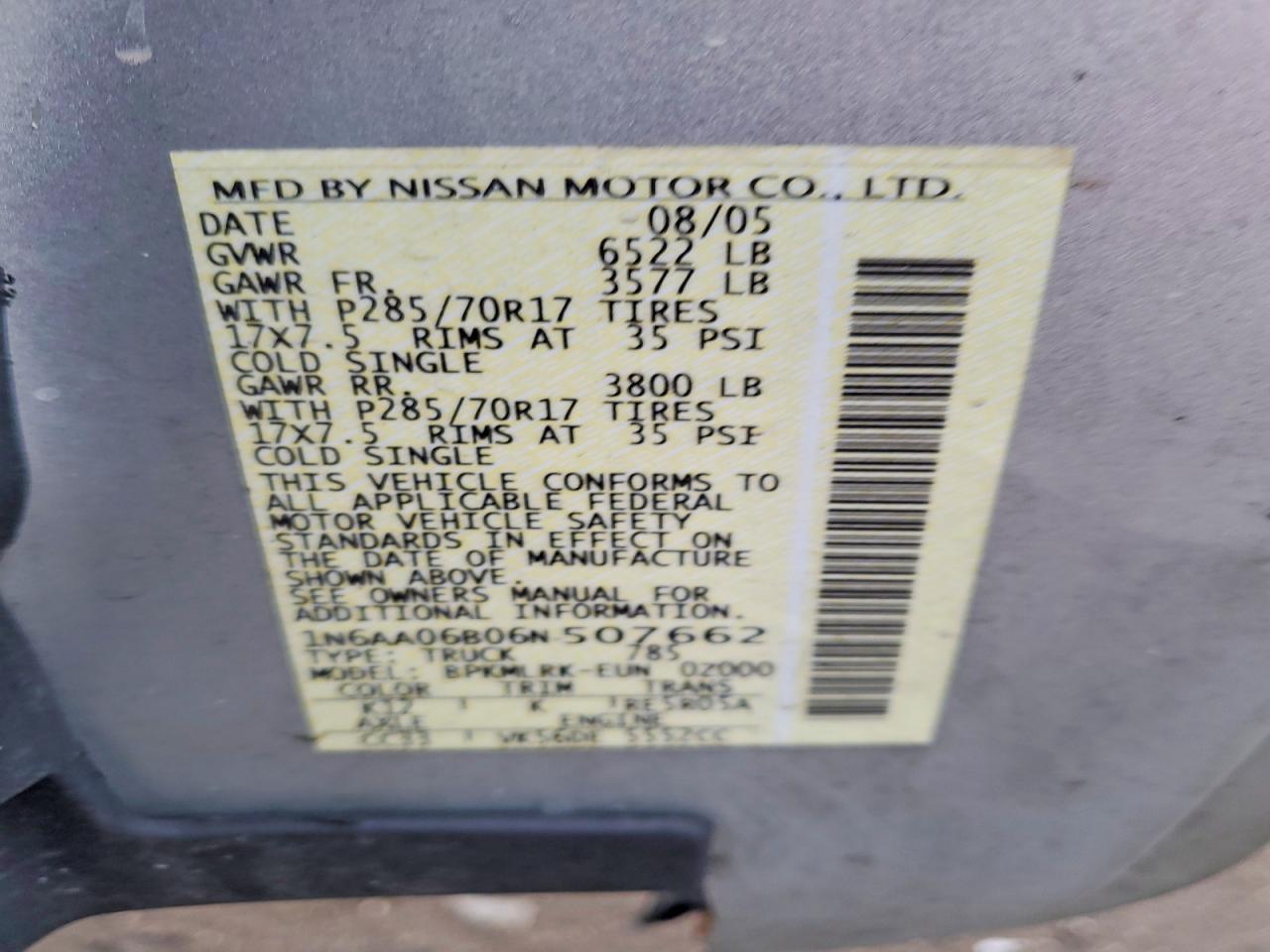 2006 Nissan Titan XE