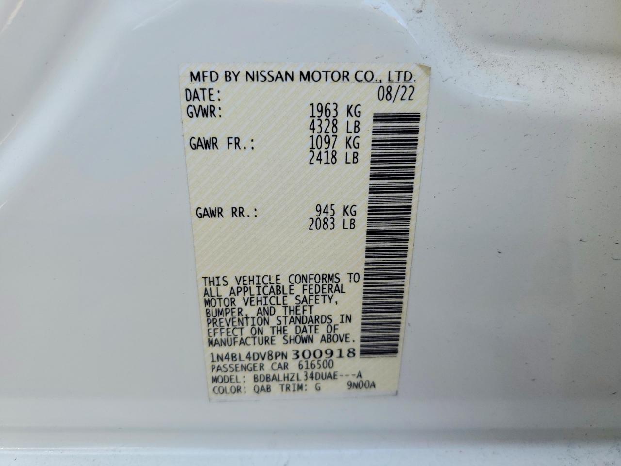 2023 Nissan Altima 2.5 sv