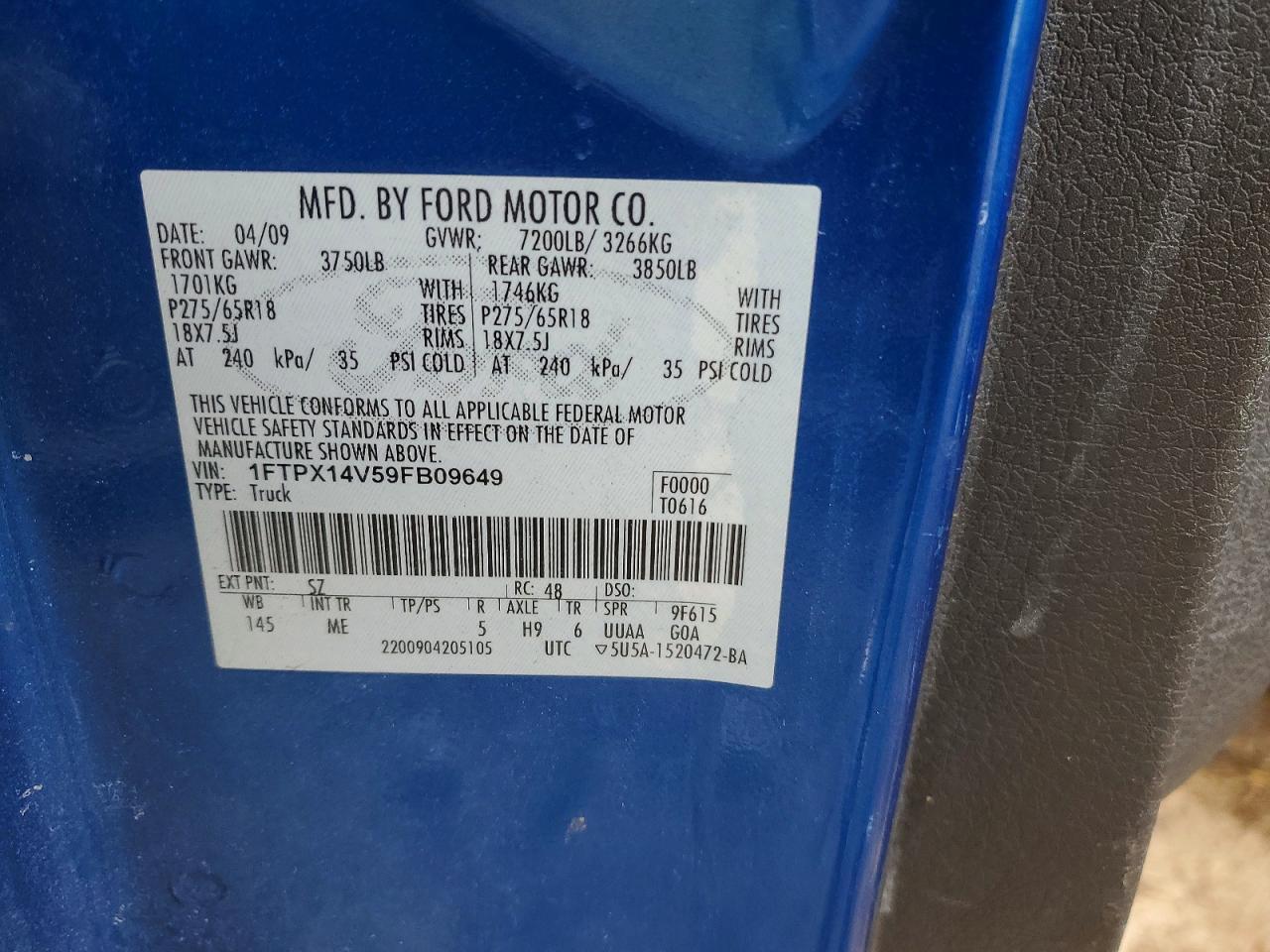 2009 Ford F150 Super cab