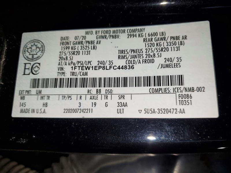 2020 Ford F150 Supercrew