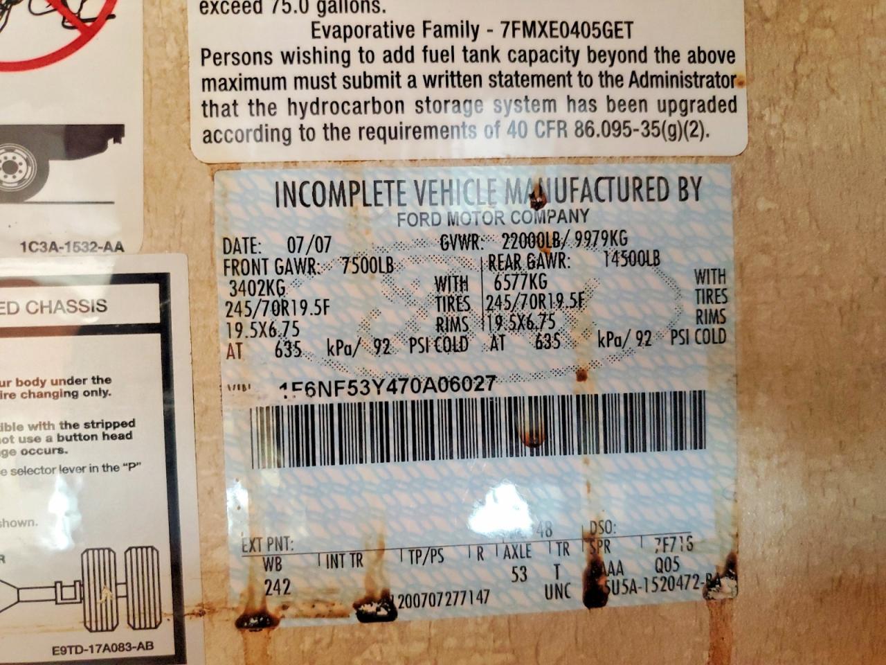 2007 Ford F550 Super Duty RV