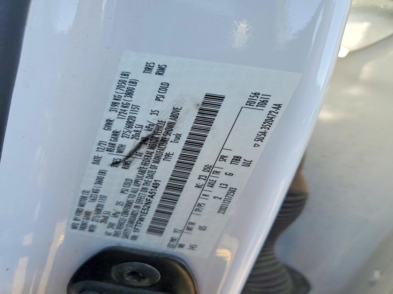 2022 Ford F150 Supercrew
