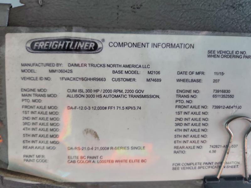 2016 Freightliner Business Class M2 Semi Truck
