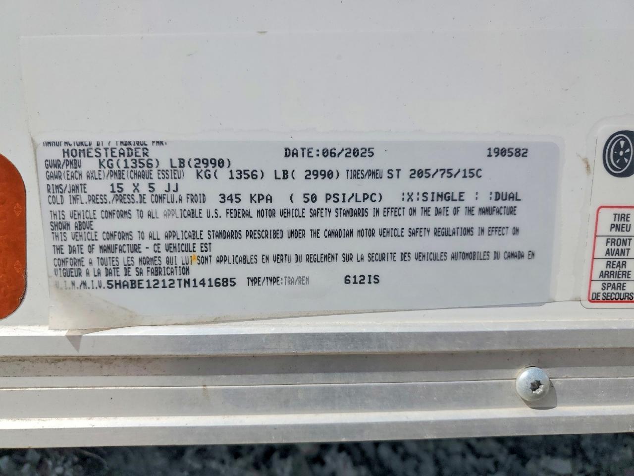 2025 Homesteader 6121S Enclosed Cargo Trailer