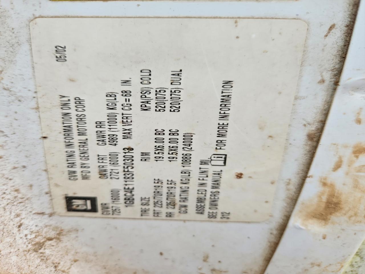 2003 Chevrolet C4500 C4C0-Dump Truck