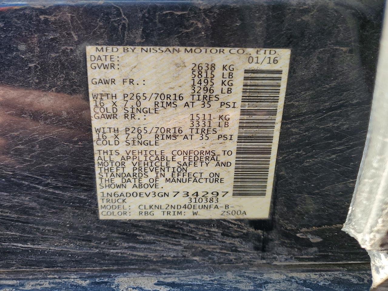 2016 Nissan Frontier SV