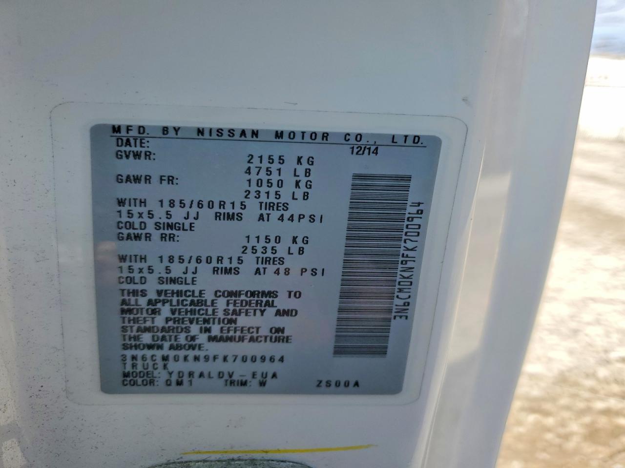 2015 Nissan NV200 Delivery Van