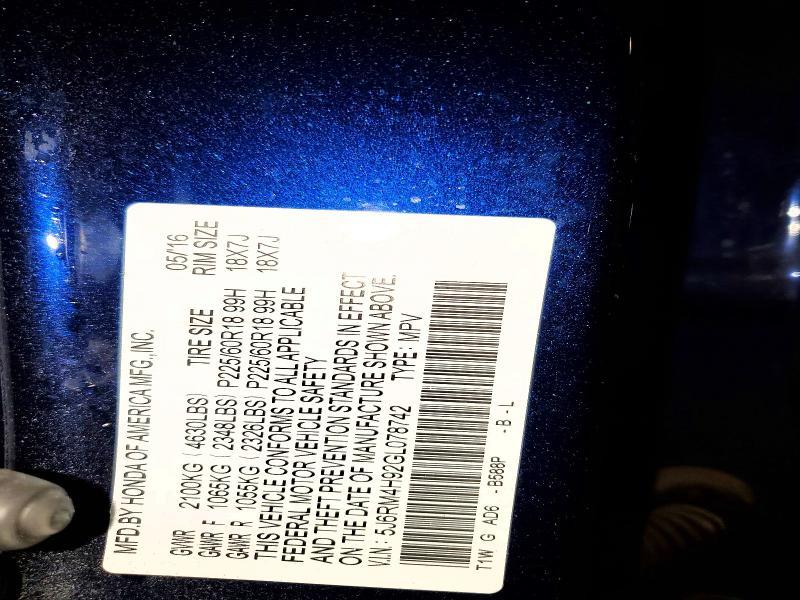 2016 Honda Cr-v Touring