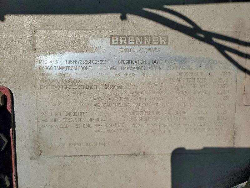 2012 Bren NER Tank Trailer
