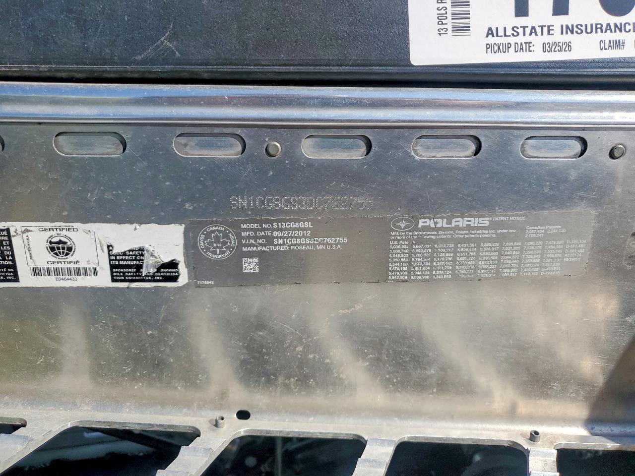 2013 Polari 850 RMK KH