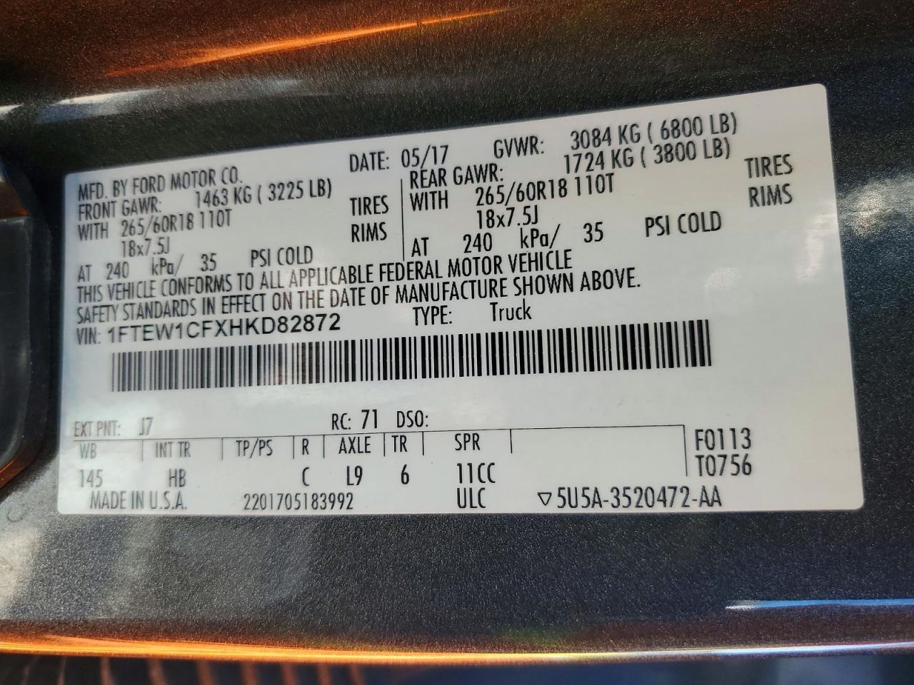 2017 Ford F150 Supercrew