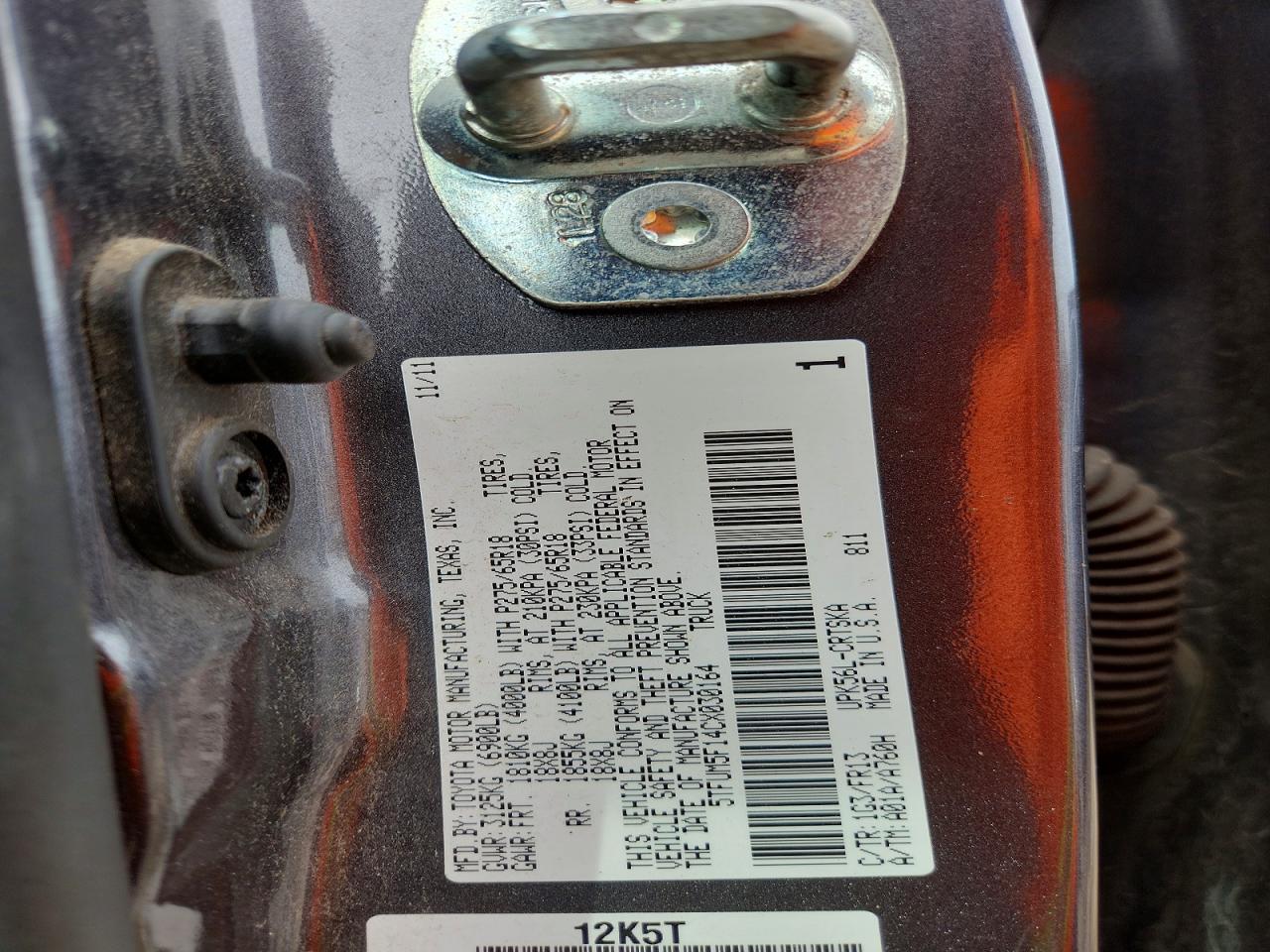 2012 Toyota Tundra Grade