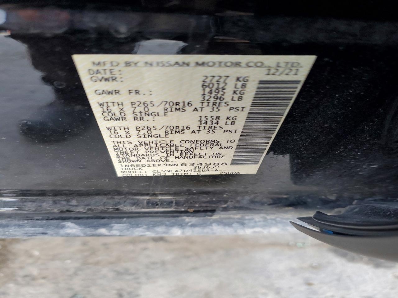 2022 Nissan Frontier S