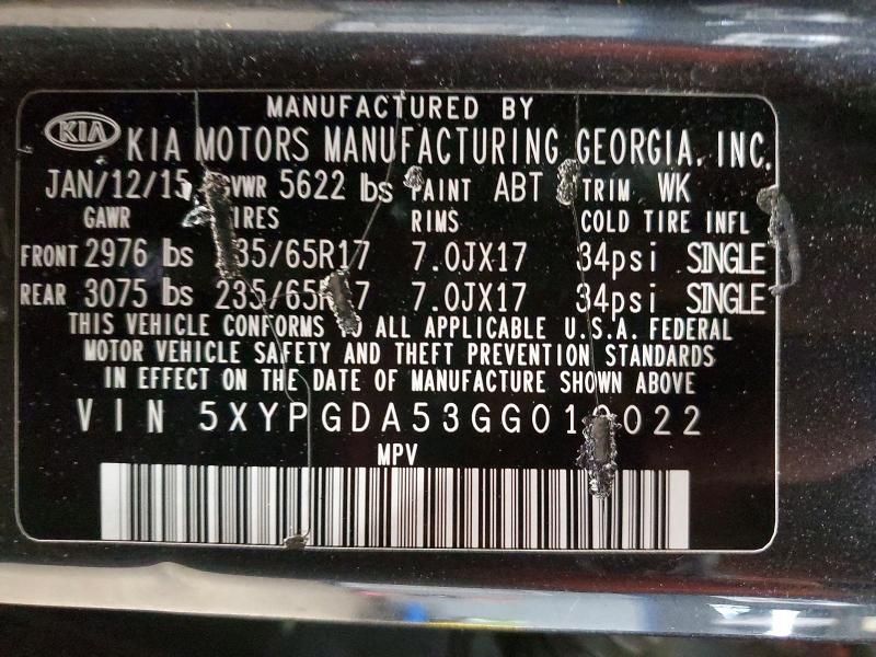 2016 KIA Sorento lx V6