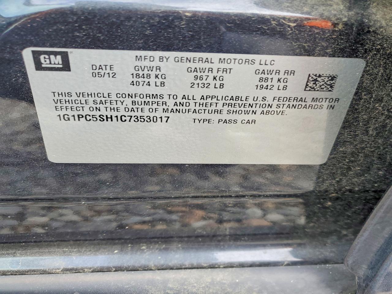 2012 Chevrolet Cruze ls