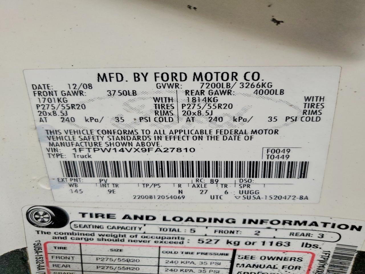 2009 Ford F150 Supercrew