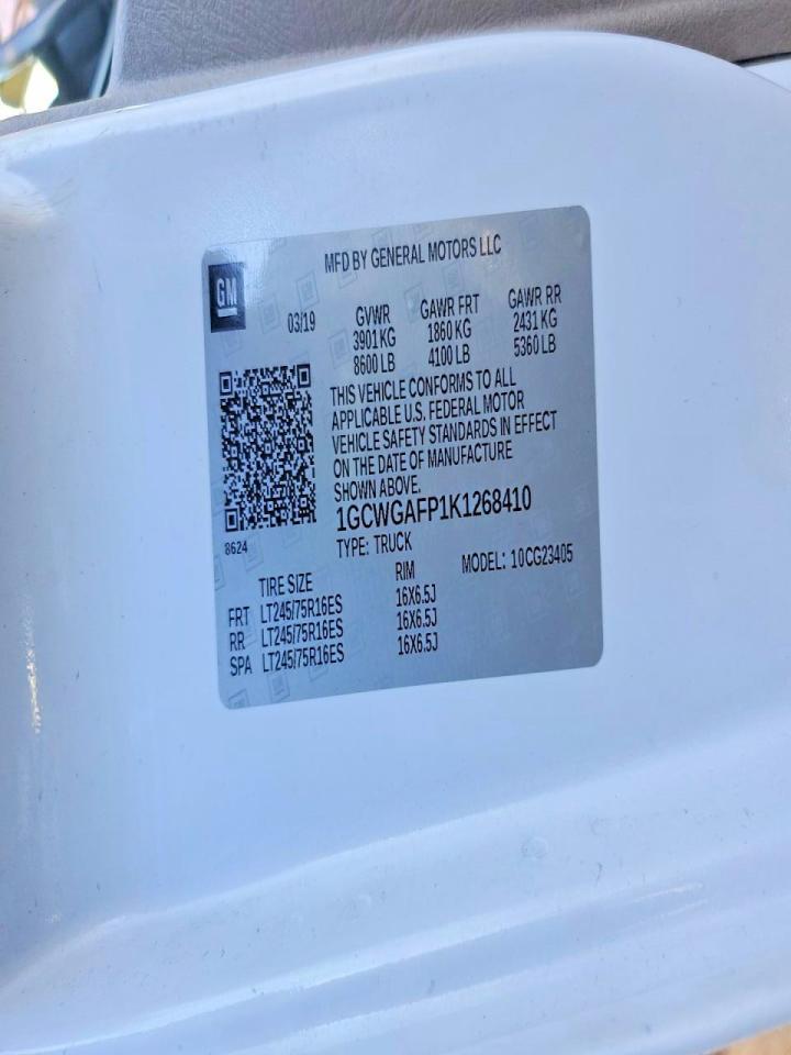 2019 Chev Rolet Express G2500 Utility / Service Van
