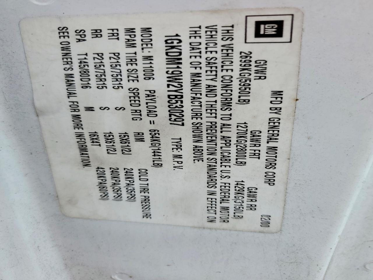 2000 GMC Safari XT