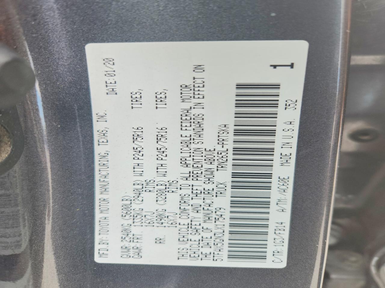 2020 Toyota Tacoma SR