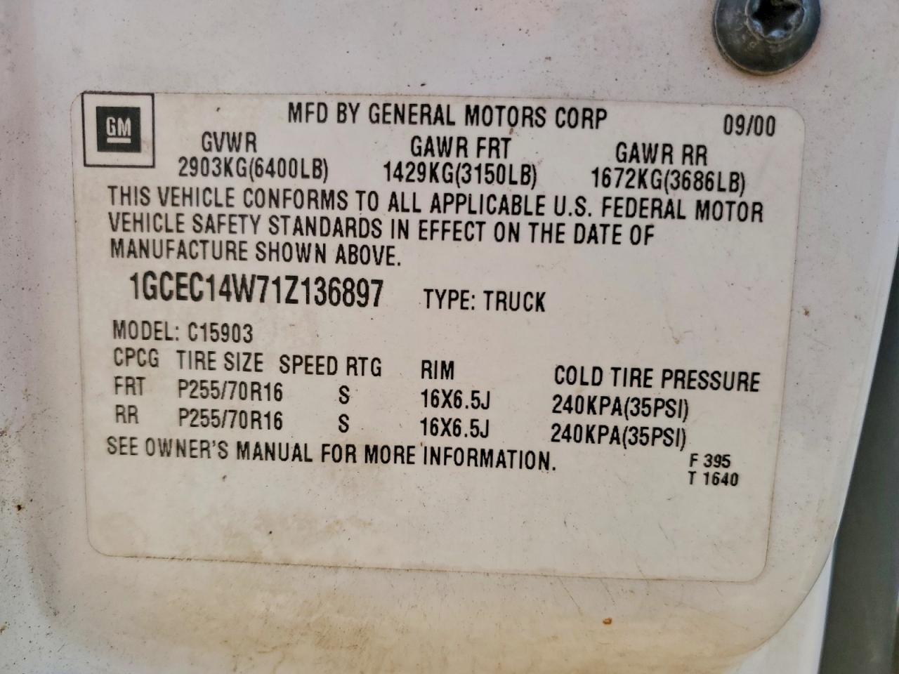 2001 Chevrolet Silverado C1500