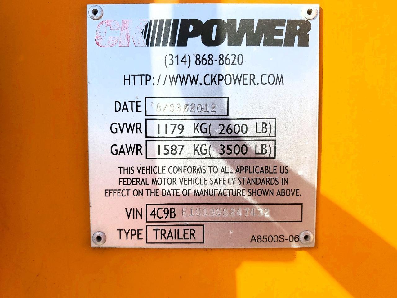 2012 Ck Power Generator