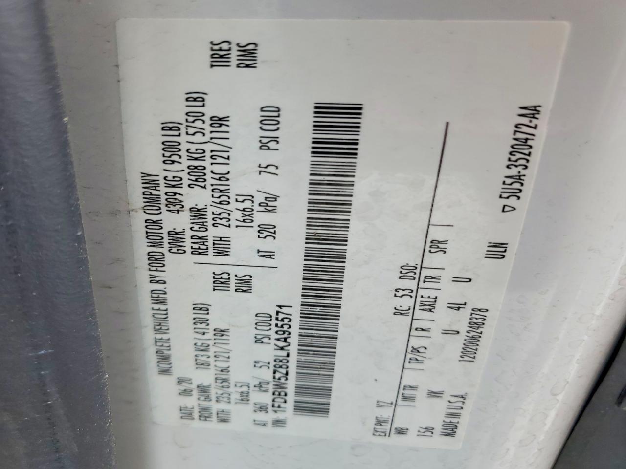 2020 Ford Transit Delivery Truck